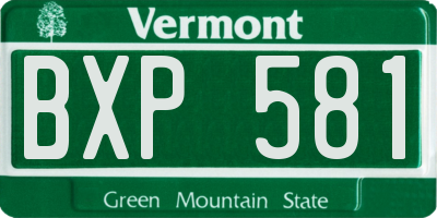 VT license plate BXP581