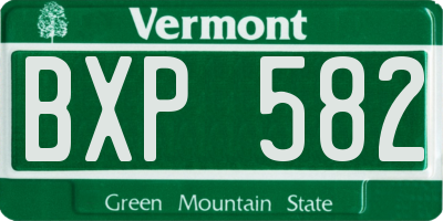 VT license plate BXP582