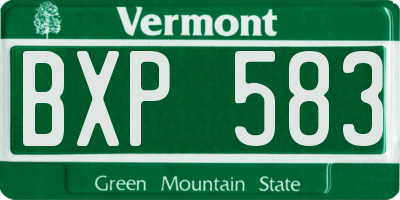 VT license plate BXP583