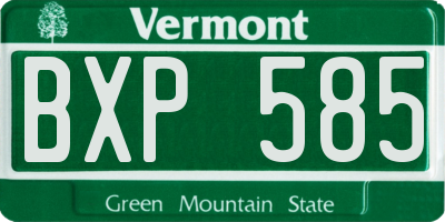 VT license plate BXP585