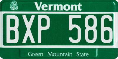 VT license plate BXP586