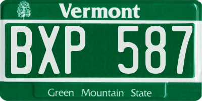 VT license plate BXP587