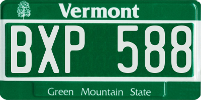 VT license plate BXP588