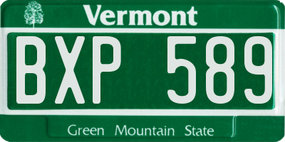 VT license plate BXP589