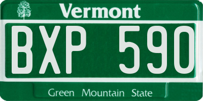 VT license plate BXP590