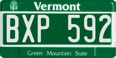 VT license plate BXP592