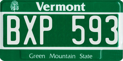VT license plate BXP593