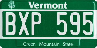 VT license plate BXP595