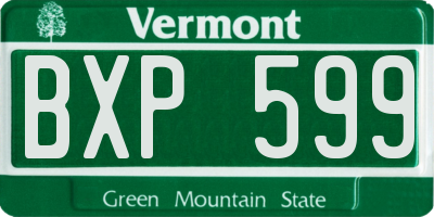 VT license plate BXP599