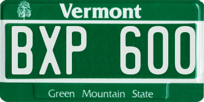 VT license plate BXP600