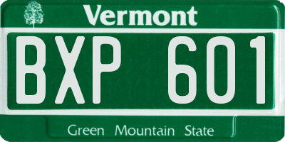 VT license plate BXP601