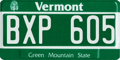 VT license plate BXP605