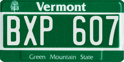 VT license plate BXP607