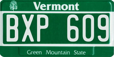 VT license plate BXP609