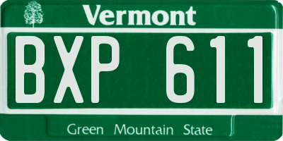 VT license plate BXP611