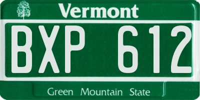 VT license plate BXP612