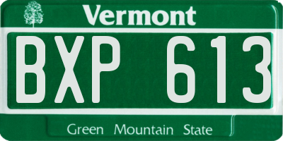 VT license plate BXP613