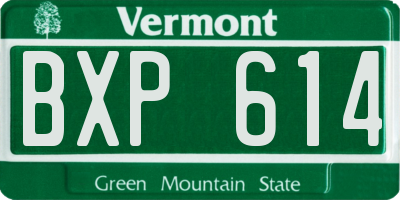 VT license plate BXP614
