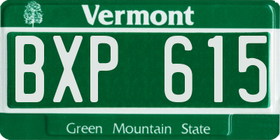 VT license plate BXP615