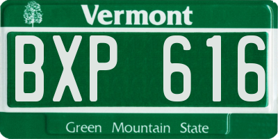 VT license plate BXP616