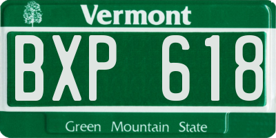 VT license plate BXP618