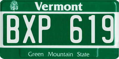 VT license plate BXP619