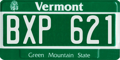 VT license plate BXP621
