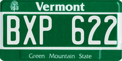 VT license plate BXP622