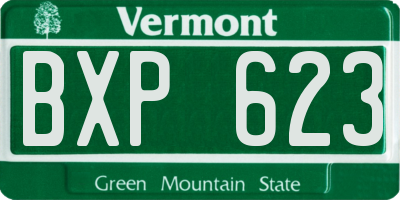 VT license plate BXP623