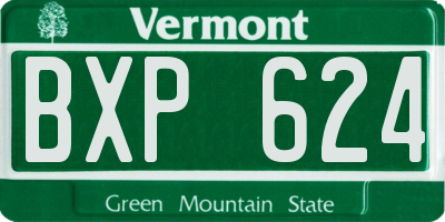 VT license plate BXP624