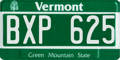 VT license plate BXP625
