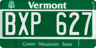 VT license plate BXP627