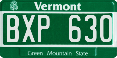 VT license plate BXP630