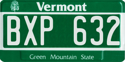 VT license plate BXP632