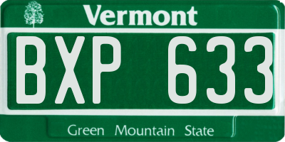 VT license plate BXP633