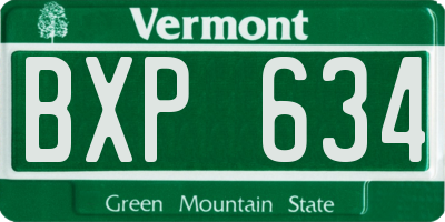 VT license plate BXP634