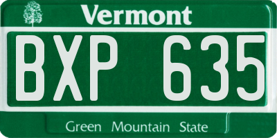 VT license plate BXP635