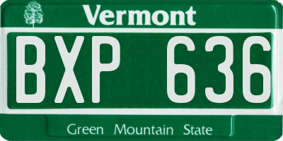 VT license plate BXP636