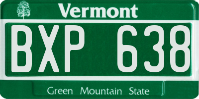 VT license plate BXP638