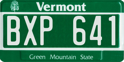 VT license plate BXP641