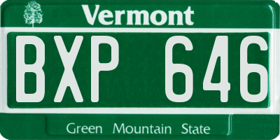 VT license plate BXP646
