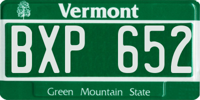 VT license plate BXP652