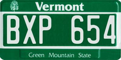 VT license plate BXP654