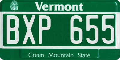 VT license plate BXP655