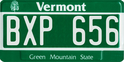 VT license plate BXP656