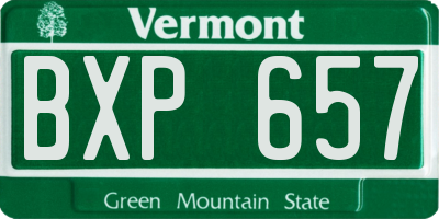 VT license plate BXP657