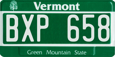 VT license plate BXP658