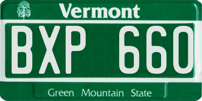 VT license plate BXP660