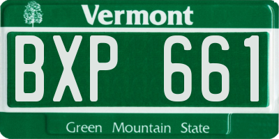 VT license plate BXP661