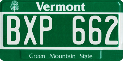 VT license plate BXP662